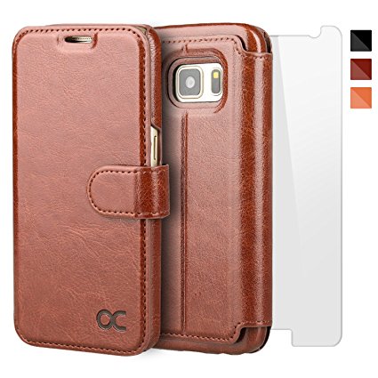 OCASE Samsung Galaxy S7 Case [Slim Fit] Leather Wallet Case - For Samsung Galaxy S7 Device - Brown