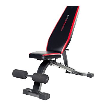 CAP Barbell Memory Foam FID Training Bench, Black/Red