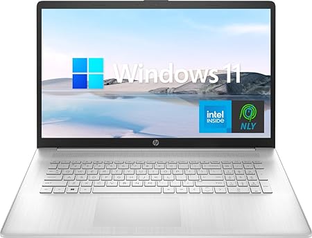 HP 17.3'' Laptop, Intel Quad Core i3-1125G4 Processor, 20GB RAM, 1TB SSD, Anti-Glare Display, Long Battery Life, Wi-Fi and Bluetooth, Webcam, HDMI, NLY MP, Windows 11, Silver