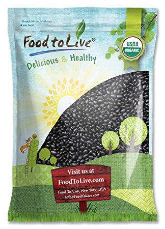 Food To Live Organic Black Turtle Beans (Dried, Non-GMO, Bulk) (15 Pounds)