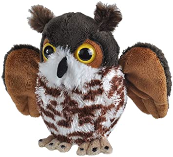 Wild Republic Great Horned Owl Plush, Stuffed Animal, Plush Toy, Kid Gifts, Cuddlekins, 5"