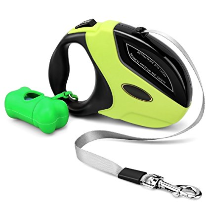 Rosmax Retractable Dog Leash,Premium Quality - 16 Ft - Suitable for Small, Medium and Large Dogs - Up to 110 lbs - 100% Life Time Guarantee,with One Button Break & Lock and Easy Instant Retraction