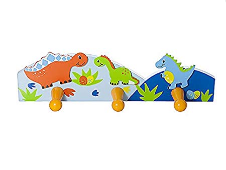 Kids Dinosaur Themed Coat Hook Wall Hooks for Boys Nursery or Bedroom
