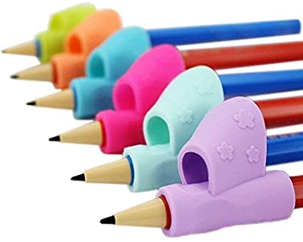 Pencil Grips,Bicolor New Design Ergonomic Training Children Pencil Holder Pen Writing Aid Grip Posture Correction Tool 6PCS/Set