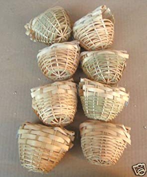 Mcage Finch Bird Bamboo Covered Bird Nest Lot of 8 - Small