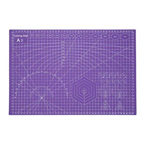 PVC Cutting Mat, Cherry a3 4530cm Utility Knife Spare Blade Durable Eco Friendly Self Healing Handmade Quilting Patchwork (Purple)