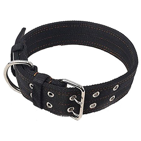 Pesp Pet Dog Metal Buckle 2-rows Army - Nylon Fabric Belt Strap Adjustable Collar