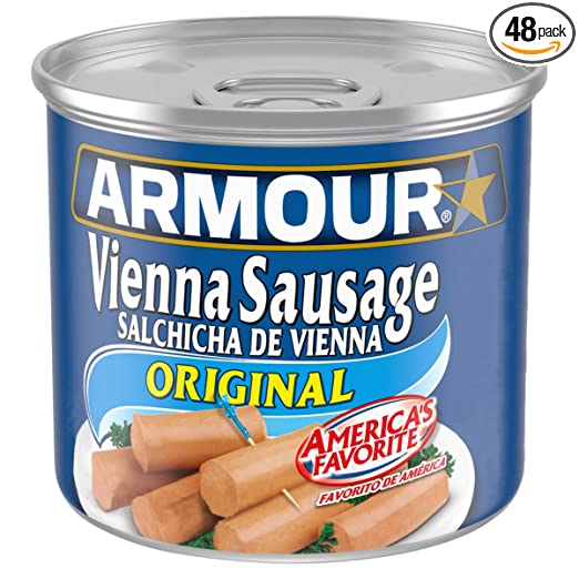 Armour Star Vienna Sausage, Original Flavor, Canned Sausage, 4.6 OZ (Pack of 48)