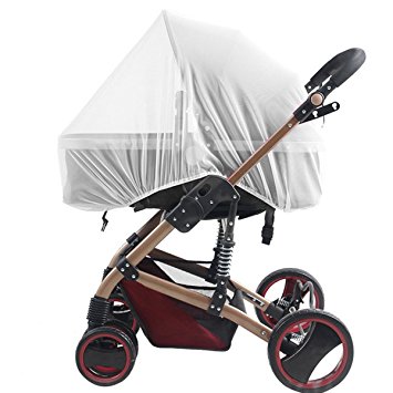 Baby Mosquito Net for Strollers, Carriers, Car Seats, Cradles. Fits Most PacknPlays, Cribs, Bassinets & Playpens, Made of White, Portable & Durable Baby Insect Netting