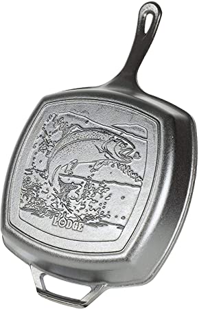 Lodge L8SGPWLFI EMW6655096, 10.5" Grill Pan - Fish, Black