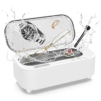 Nettoyeur Ultrasons, Nettoyeur Ultrasons Lunettes, Nettoyeur Ultrason Bijoux, 48000Hz Nettoyeur à Ultrasons, Ultrasonic Cleaner pour Bijoux, Lunettes, Bague, Montre, Dentier