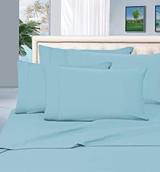 Elegant Comfort 6 Piece Wrinkle Resistant 1500 Thread Count Egyptian Quality Ultra Soft Luxurious Bed Sheet Set, King, Aqua