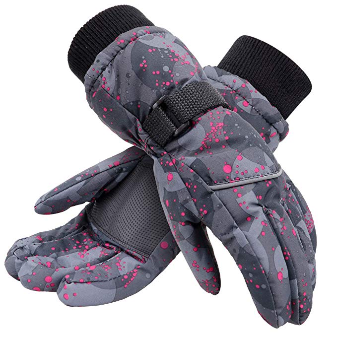 Jasmine Kid's Boys & Girls Thinsulate Lined Waterproof Wind Resistant Winter Ski Gloves