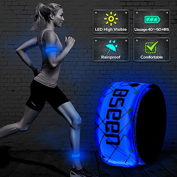 BSeen 2ed Generation LED Slap Band, Patented Heat Sealed Glow in the Dark Water/Sweat Resistant Highly Reflective Printing Artistic Designs Fashion Meets Safety Armbands for Running