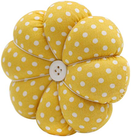 YISTA Wrist Pin Cushion Wearable Pumpkin Sewing Pin Cushions for Needlework (Yellow)
