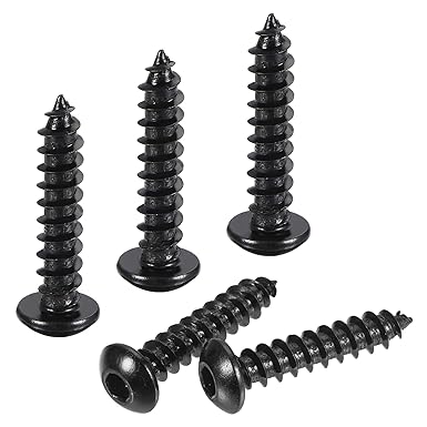 uxcell Hex Socket Self Tapping Screws, M4 x 20mm Carbon Steel Wood Screw 200pcs