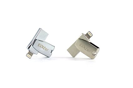 iDealz EzXfer USB 2.0 & Up Mobile Flash Drive For iPhones, iPads, iPods & Computers (With 8 pin Lightning Connector) - GOLD (64 GB)