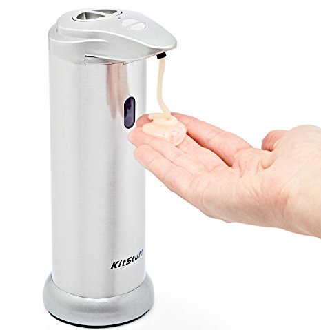 Automatic Soap Dispenser - Stainless Steel Hand Soap Dispenser - Touchless with Infrared Sensor – Stylish Hands-Free Soap, Dishwashing Liquid, Sanitizer Container for Bathroom or Kitchen sink