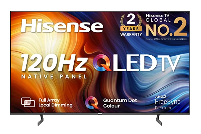 Hisense 164 cm (65 inches) 4K Ultra HD Smart IPS QLED TV 65U7H (Black)