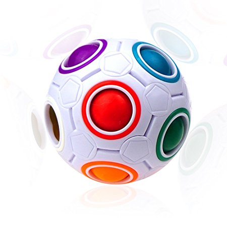 Dmeixs Spherical Rainbow Magic Cube,Color-match Puzzle,Brain Teaser,ABS Material,Colorful