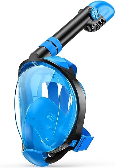 Mifanstech Snorkel Mask Adults, Full Face Snorkel Mask Anti Fog Anti Leak Panoramic View, Dry Top Breathing System Snorkeling Gear with Detachable Camera Mount for Snorkeling Diving Swimming