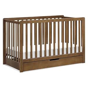 DaVinci Carter's Colby 4-in-1 Convertible Crib with Trundle Drawer in Walnut, Greenguard Gold Certified, Undercrib Storage