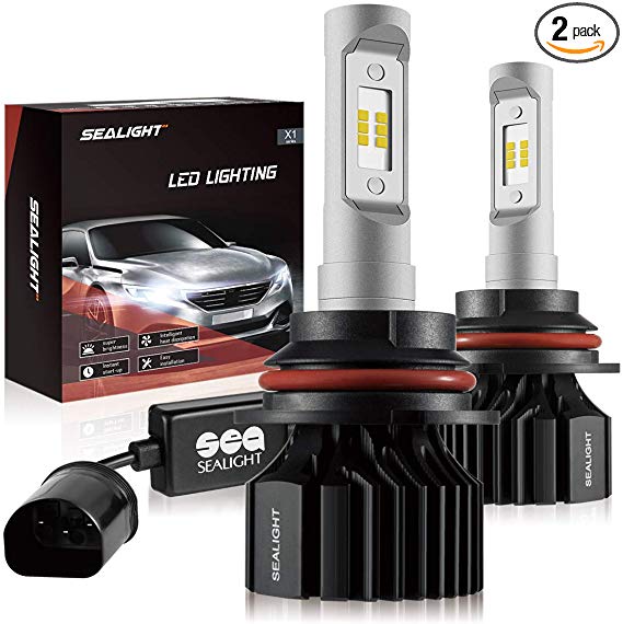 SEALIGHT 9004 LED Headlight Bulbs HB1 Daul High/Low Beam Headlamp 6000LM 6000K Xenon White