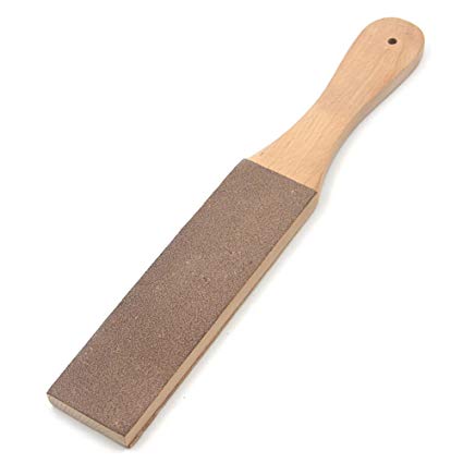 VANTSKITT Leather Sharpening Wood Handle Strop Tool Double Sided NO Polish Compound DIY Tools Kit