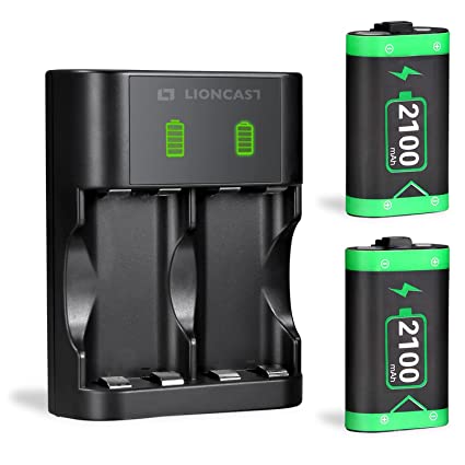 Lioncast Rechargeable Batteries for Xbox Series X&S/Xbox One Controller, 2,100mAh Battery Charger with LED Indicator, 2pcs Batteries for Xbox Series X/S