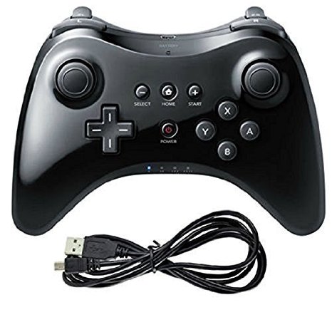 Findway® Dual Analog Wireless Joystick Game Pad Controller for Nintendo Wii U Pro Black