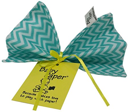 Baby Paper - Crinkly Baby Toy - Turquoise Zig Zag