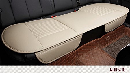 EDEALYN 53 × 19.3 inches Car Interior Accessories Smooth PU Leatherette long rear seat Auto seat covers Seat Cushion car seat covers (Rear -Beige)