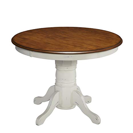 French Countryside Oak/ White 42" Round Pedestal Table by Home Styles