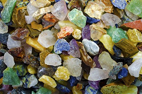 Hypnotic Gems Materials: 3 lbs Beautiful South American 12 Stone Rough Mix - Premium Grade Colorful Mix - Natural Raw Stones for Cabbing, Tumbling, Lapidary, Polishing, Reiki, Wicca & Crystal Healing