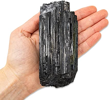 Tourmaline Stone Chunk - 1/2-1 lb - Large Natural Healing Crystals Rod - Powerful Metaphysical Energy of Calming Purification - Brazilian Turmalina Negra - Chakra Balance Reiki Protection & Security