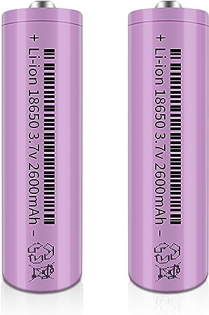 Svenirven 2 Packs 3.7V 2600mAh Button Top Rechargeable Batterie