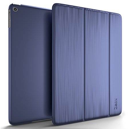 iPad Air Case, Zeox iPad Air Ultra Slim Fit Folio Smart Case Cover Stand Non Slip Protective Cover with Auto Wake/Sleep Feature for Apple iPad Air Retina Display 2013 Release - Navy Blue