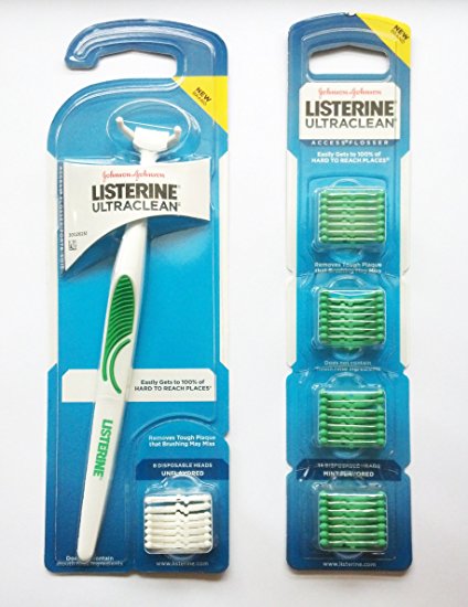 Listerine ULTRACLEAN Access Flosser with 36 Refills, Mint Flavored