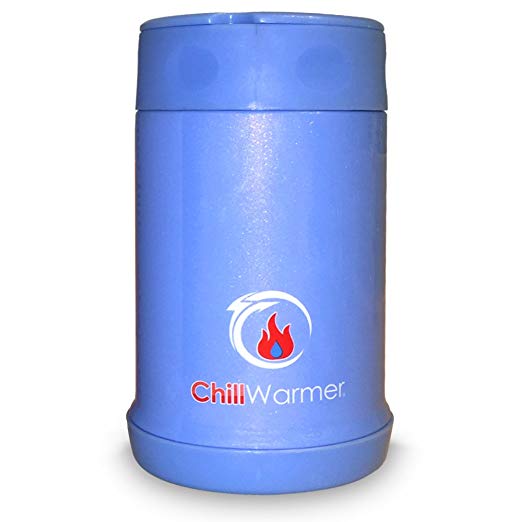 ChillWarmer Thermal Insulated 16 ounce Stainless Steel Food Jar - FunJar (Solid blue)