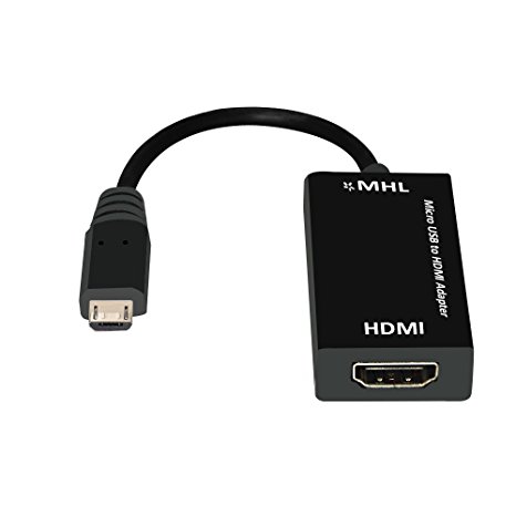 Belfen MHL Micro USB to HDMI Adapter Micro 5pin to 11pin adapter   1 meter Charging Cable in Black Kit