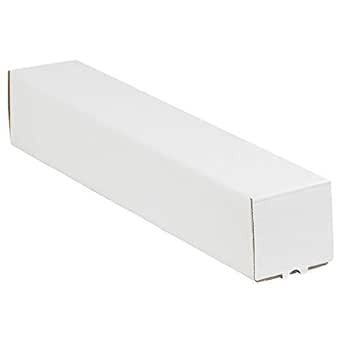 Top Pack Supply Square Mailing Tubes, 5" x 5" x 48", White (Pack of 25)