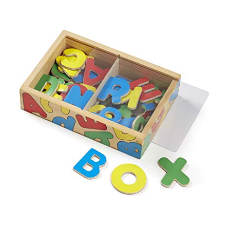 Melissa & Doug 52 Wooden Alphabet Magnets in a Box (Developmental Toys, Sturdy Wooden Construction, 52 Pieces, 19.812 cm H × 13.843 cm W × 4.699 cm L)