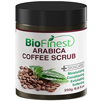 Biofinest Arabica Coffee Scrub: Best For Varicose Veins, Cellulite, Stretch Marks, Eczema & Acne - Moisturizer and Exfoliator (250g)