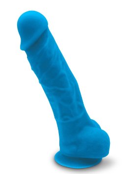 Letsgasm Perfect Fit 6 Inch Silicone Dildo - Blue Platinum Grade Silicone With Suction Cup