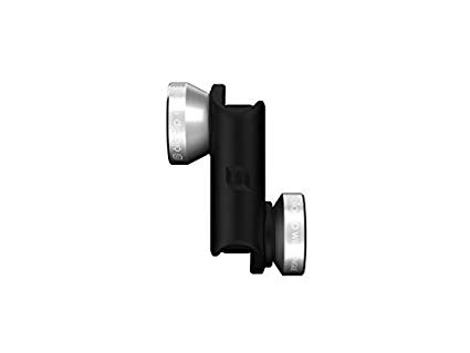 OLLOCLIP - 4-in-1 Lens for iPhone 6 / 6s / 6 Plus / 6s Plus | Fisheye, Wide-angle, 10x & 15x Macro Lens | Lightweight & Compact | For Front & Rear-Facing Cameras | iPhone Accessories - Silver/Black