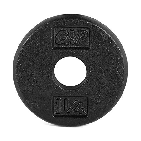 Cap Barbell Standard Weight Plate, 1-Inch, Black