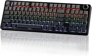 EPOMAKER X Aula F99 PRO Wireless Gaming Keyboard, Hot Swappable Custom Keyboard, 2.4GHz/Type-C/BT5.0 Mechanical Keyboard with 8000mAh Battery, RGB Backlit Gaming Keyboard (Black Gradient)