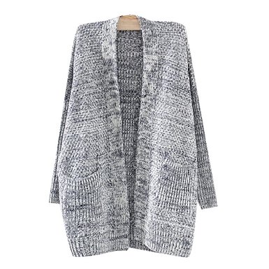 SAYM Women's No Loose Cardigan Sweater Coat Bold Lines Knit
