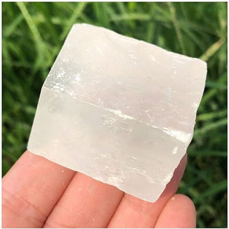 Acxico 2 pcs 50g  Natural Iceland Spar Crystal Calcite Mineral degaussing Ornaments