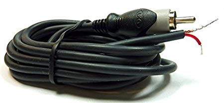 6-ft RCA Male Shielded Cable to Bare Wire for Speakers & Subwoofer